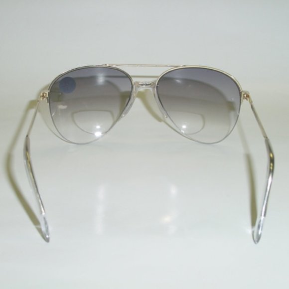 NWT True Vintage 90's Aviator Metal Bi-Focal Reading Sunglasses (S. Gold) - Picture 3 of 4